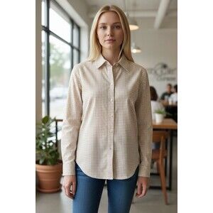 Brooks Brothers 346 Women’s Semi Fitted Button Up Dress Shirt Size 4 Checkered